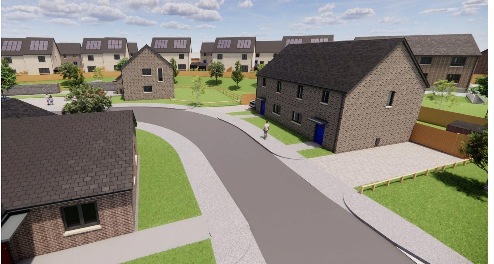 Proposed homes and street at Parc Emlyn Phase 2
