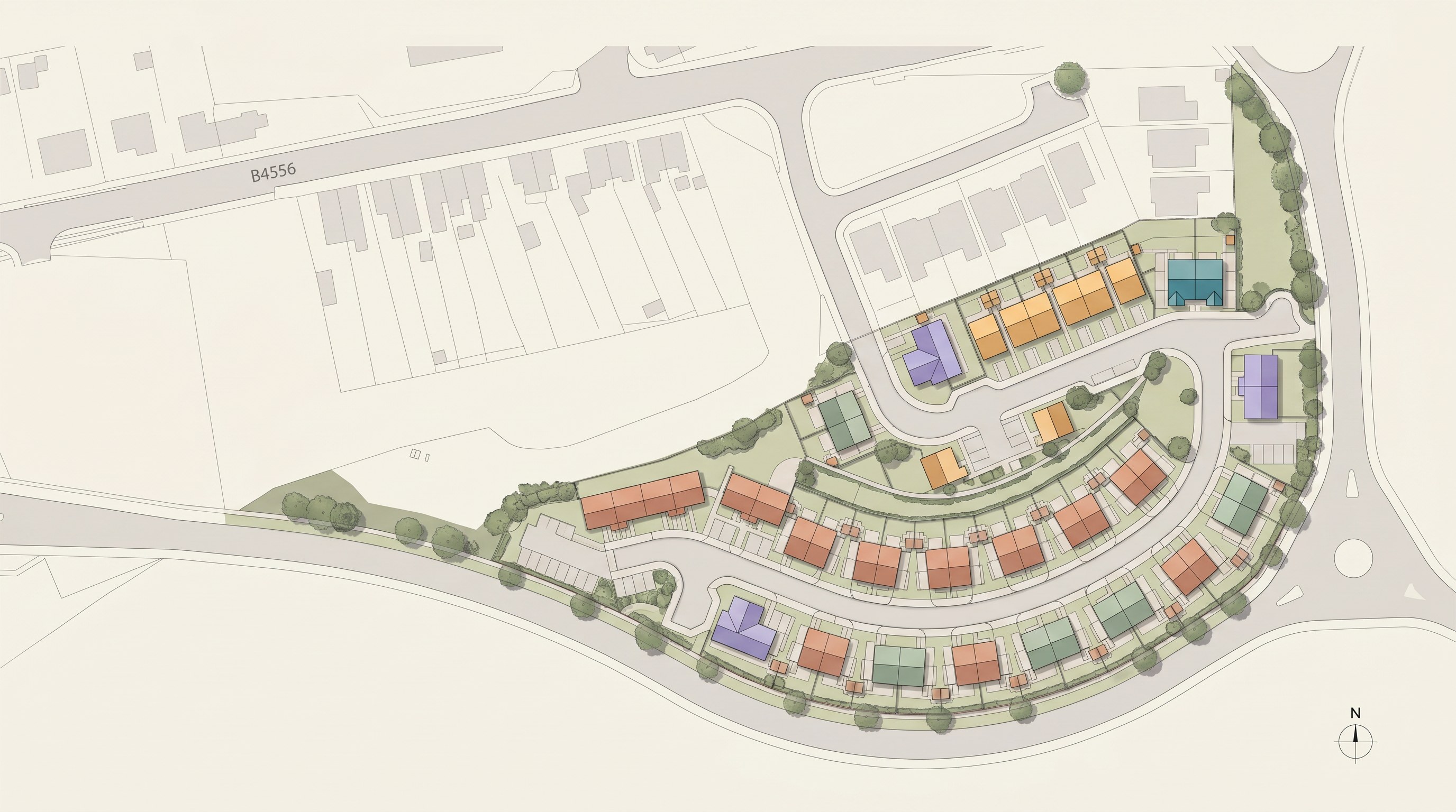 Illustrative masterplan of Parc Emlyn Phase 2